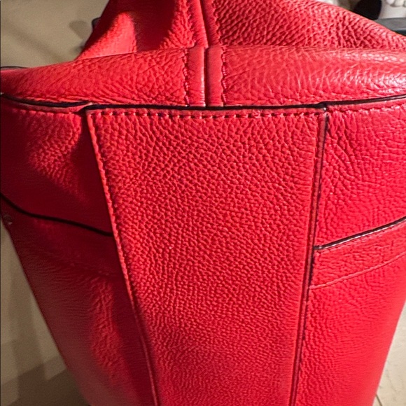 kate spade Orange Leather Shoulder Bag with Gold Logo Plate - Picture 7 of 8